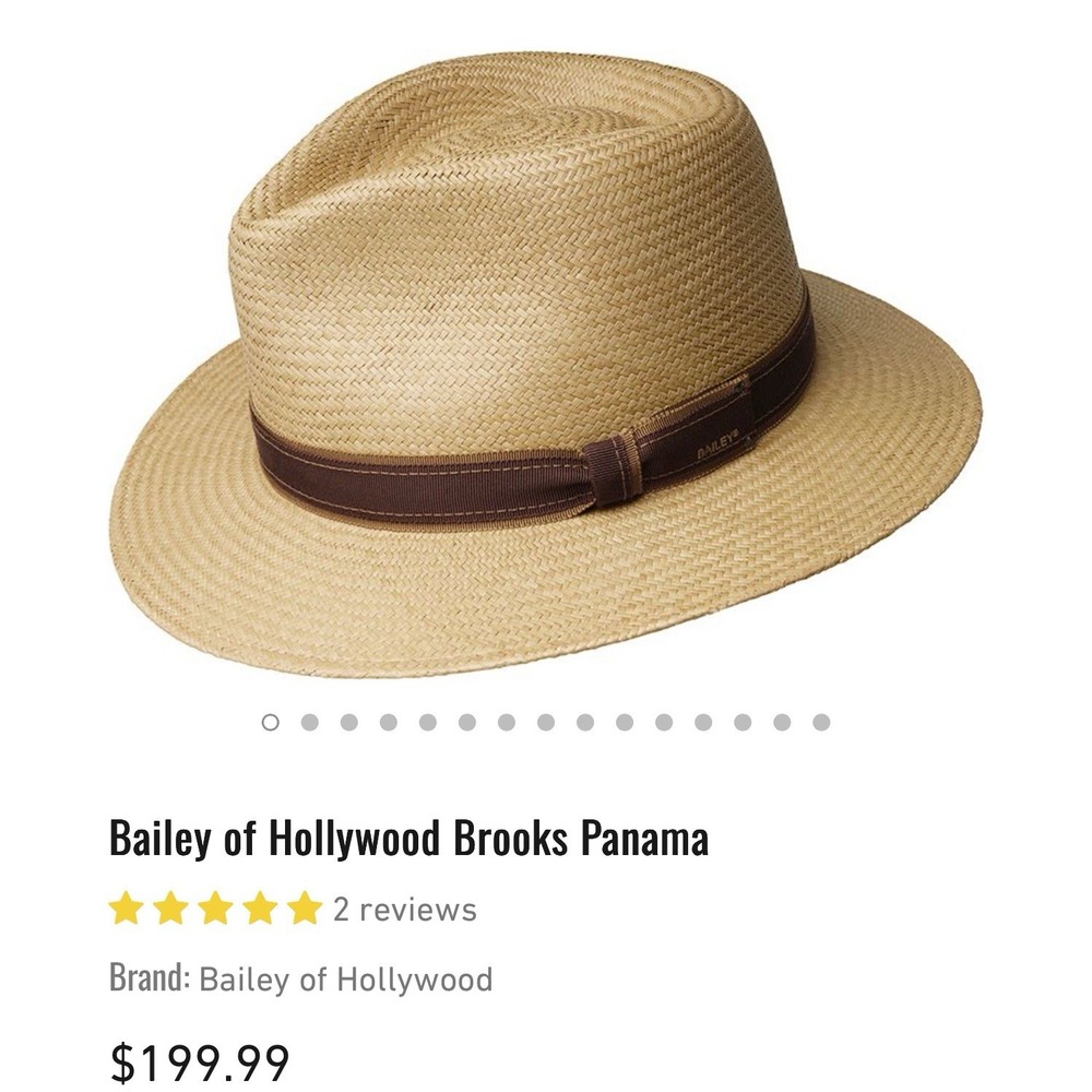 Bailey of Hollywood Brooks Panama Size Medium Cuban Classic Genuine Fedora Tawny